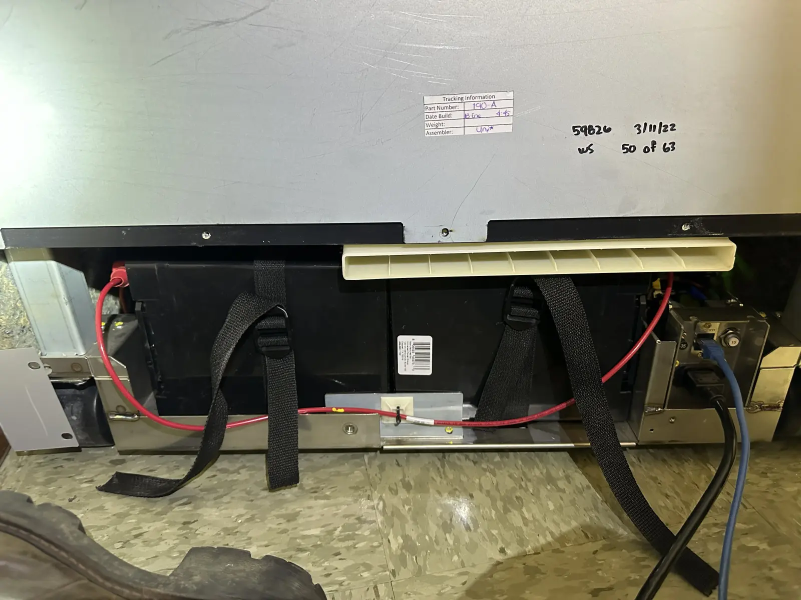 Kiosk internal service access and wiring